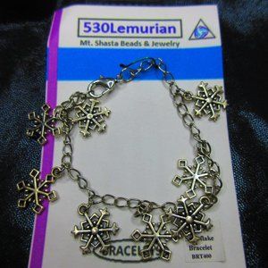Snowflake Charm Jewelry Bracelet Adjustable Lobster Claw Clasp